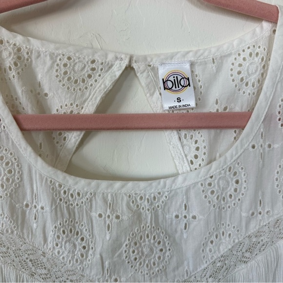 Anthropologie Bila Boho Blue White Ombré Tie Dye Eyelet Lace Tank Top Size Small - Picture 5 of 11